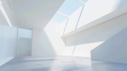 Fototapeta premium Minimalist Modern Architecture with Skylight