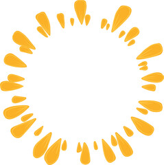 Abstract yellow petal flower wreath frame for decoration on romantic and beautiful concept.