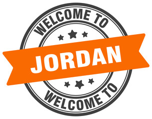 Obraz premium Welcome to Jordan stamp. Jordan round sign