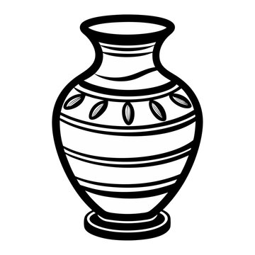 recommend clip art: greek vase, greek vase isolated, antique vase isolated on white, vector illustration of a vase in-black outline design, 