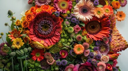 Artwork made of flowers