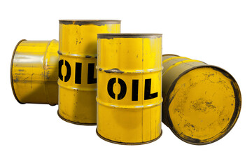 Barrel of oil. Rusty dangerous barrel with fuel or crude oil on isolated background