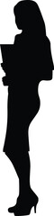 Official, Business or executive woman with files silhouette 
