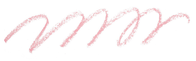 Pink pencil strokes isolated on transparent background.