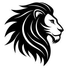 A side profile of a lion silhouette vector illustration 