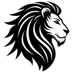A side profile of a lion silhouette vector illustration 