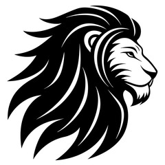 A side profile of a lion silhouette vector illustration 