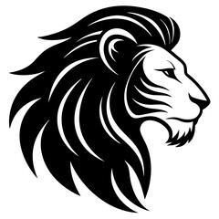 A side profile of a lion silhouette vector illustration 