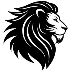 A side profile of a lion silhouette vector illustration 