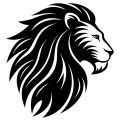 A side profile of a lion silhouette vector illustration 