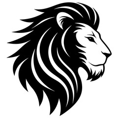 Obraz premium A side profile of a lion silhouette vector illustration 