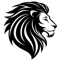 A side profile of a lion silhouette vector illustration 