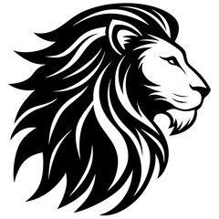 Obraz premium A side profile of a lion silhouette vector illustration 
