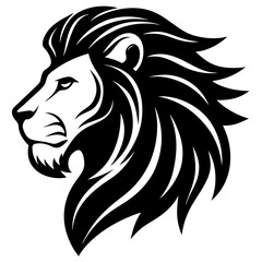 A side profile of a lion silhouette vector illustration 