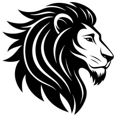 A side profile of a lion silhouette vector illustration 