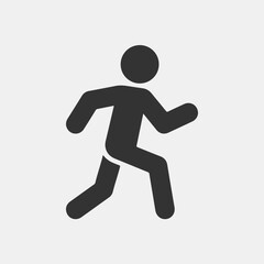 Running man vector icon design on white background. Recreation, sport concept.