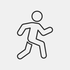 Running man vector icon design on white background. Recreation, sport concept.