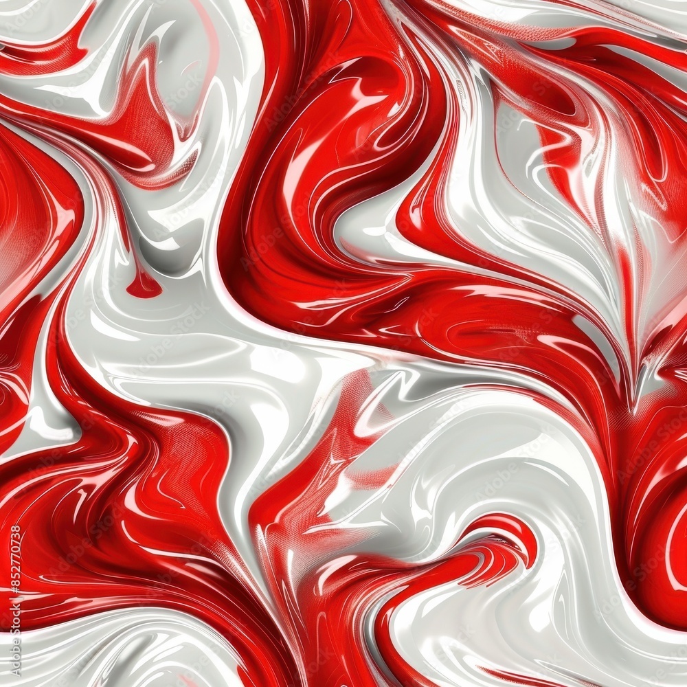 Aufkleber This image features a digitally generated background of abstract swirls in red and white. The colors are vibrant and the swirls are dynamic, creating a sense of movement and energy. The background is 