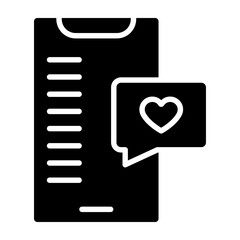 Dating App Vector Glyph Icon