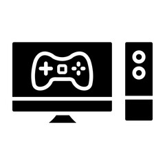 Computer Game Vector Glyph Icon