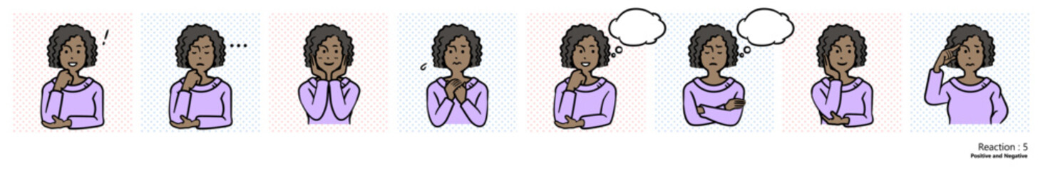 ダイバーシティのイラスト（アフリカ系女性）｜リアクション5
