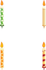 Assorted birthday candles for colorful, festive celebrations with a variety of vibrant, cheerful, and joyous options