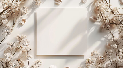 Creative invitation mockup with custom text and flowers, designed with modern elegance