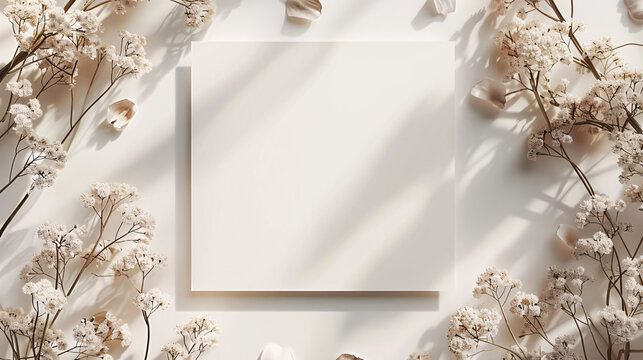 Creative invitation mockup with custom text and flowers, designed with modern elegance