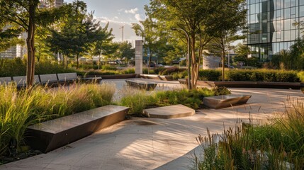 Obraz premium Nice modern leisure city park