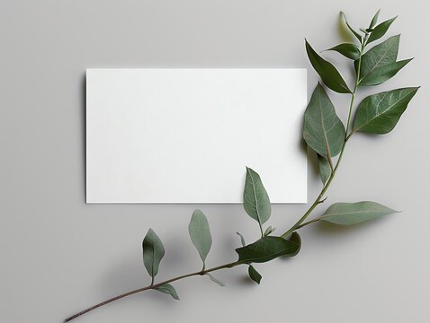 blank White Discount Card A simple, elegant white card with minimalist typography and a touch of color