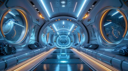 futuristic train interior