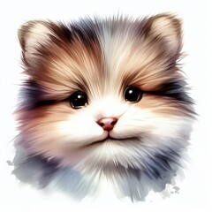 Obraz premium An adorable portrait of a fluffy puppy with soft fur and big, expressive eyes. The heartwarming image captures the innocent charm and irresistible cuteness of the young pup, perfect for animal lovers