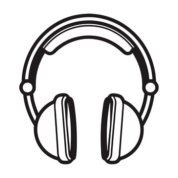 recommend clip art: headphones isolated on white, headphones isolated on white background, headphone line art silhouette with white background 
