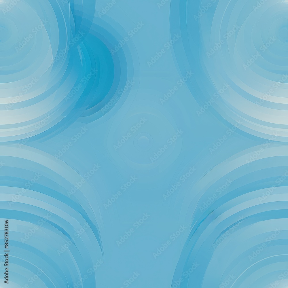 Fototapete This is a photograph of an abstract pattern with blue circles. The circles are layered and overlap in a way that creates a sense of depth and dimension. The background is a light blue, and the circles