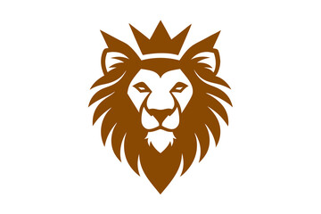  Lion head logo with wear crown vector illustration 