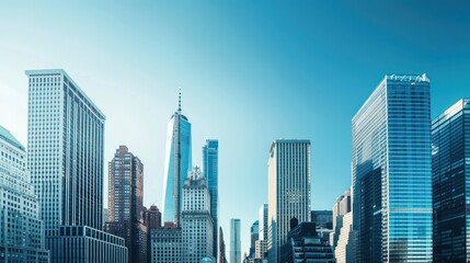 Fototapeta premium Panoramic skyline and buildings with empty concrete square floor