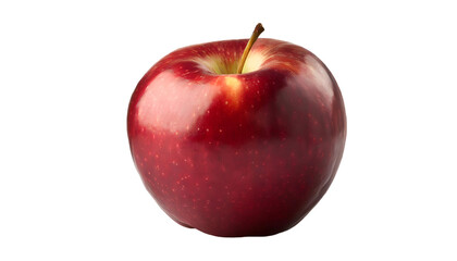 Two Halves of a Red Apple Sliced Open on a White Background. A Fresh Apple isolated in transparent background