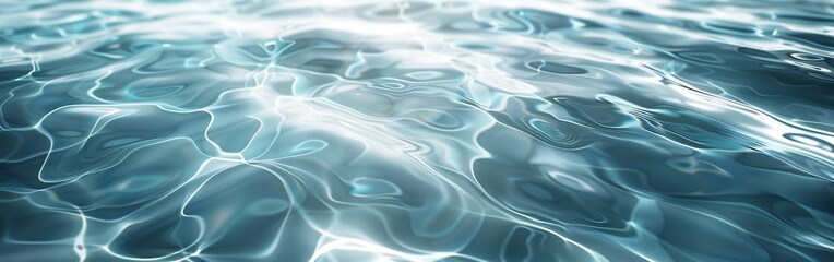 Obraz premium The image is of a body of water with ripples and waves. The water appears to be calm and serene, with a sense of tranquility and peace. The blue color of the water creates a soothing atmosphere