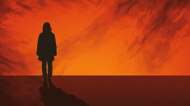 Symbolic shadow  postpartum depression casts a haunting presence over mother and child