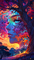Fototapeta premium A colorful painting of a woman