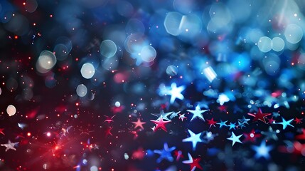 4th of july background. 4th of july desktop background with dreamy blur effect genrated by AI.