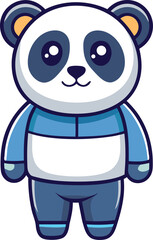 Cute Panda Cartoon Vector Icon Illustration On White Background.