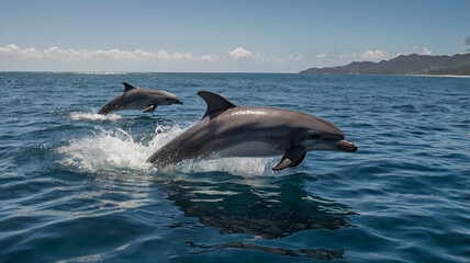 Fototapeta premium A Beautiful scene of sea animals 