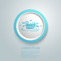 Splash water icon vector design illustration flat sign