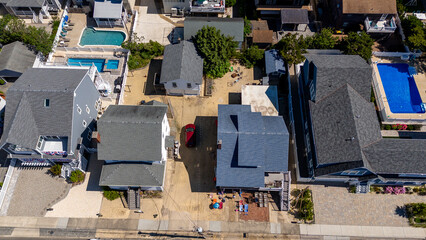 Fototapeta premium Aerial Drone of Seaside Heights Boardwalk