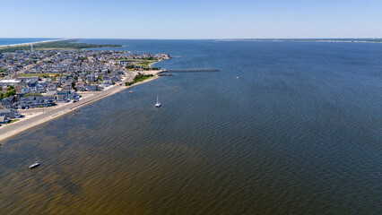 Aerial Drone of Seaside Heights Boardwalk