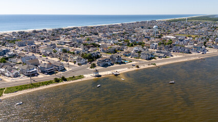 Aerial Drone of Seaside Heights Boardwalk