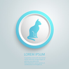 Black cat icon silhouette. Vector cat silhouette view side for retro logos, emblems, badges, labels template vintage design element. Isolated on white background