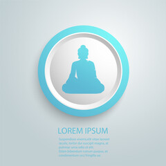 Buddha sitting icon vector in modern flat style sign