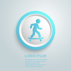 Skateboarder icon flat style sign vector